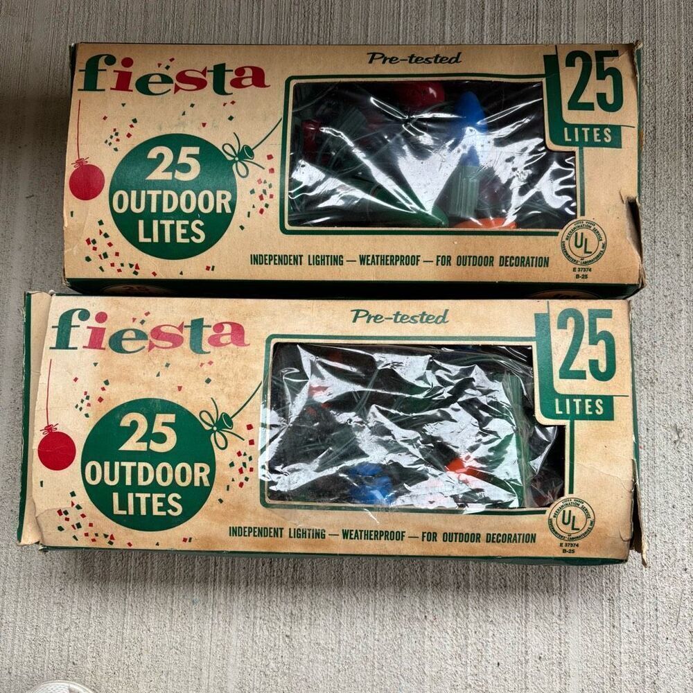 2 Boxes Fiesta Vintage 25 Outdoor Lites